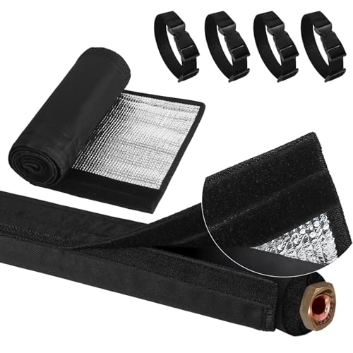 Tube Isolant en Aluminium pour Tuyaux Ø60-80mm, Isolation Thermique et Étanche, Antigel et Ignifuge pour Conduites d’Eau Chaude Froide, Chauffage et Climatisation