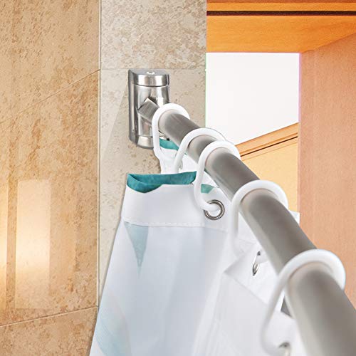 PrettyHome Adjustable Curved Shower Curtain Rod Rustproof Expandable Aluminum Metal Shower Rod 38-72