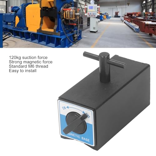 Base Magnética 120kg Interruptor Industrial Rosca M6 Soporte V Forma Fuerza Succión Alta para Herramientas Soldadura Fijación Segura