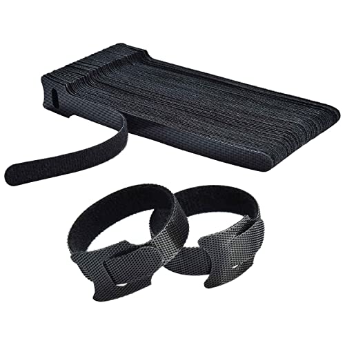 El Mejor Listado de Cintas de velcro del mes. 50 Ataduras de Cables Reutilizables - Bridas para Cables Organizador Cables Ties de Correas con Gancho y Bucle de Cuerda para la Gestión de Cables y Organización de Escritorio u...