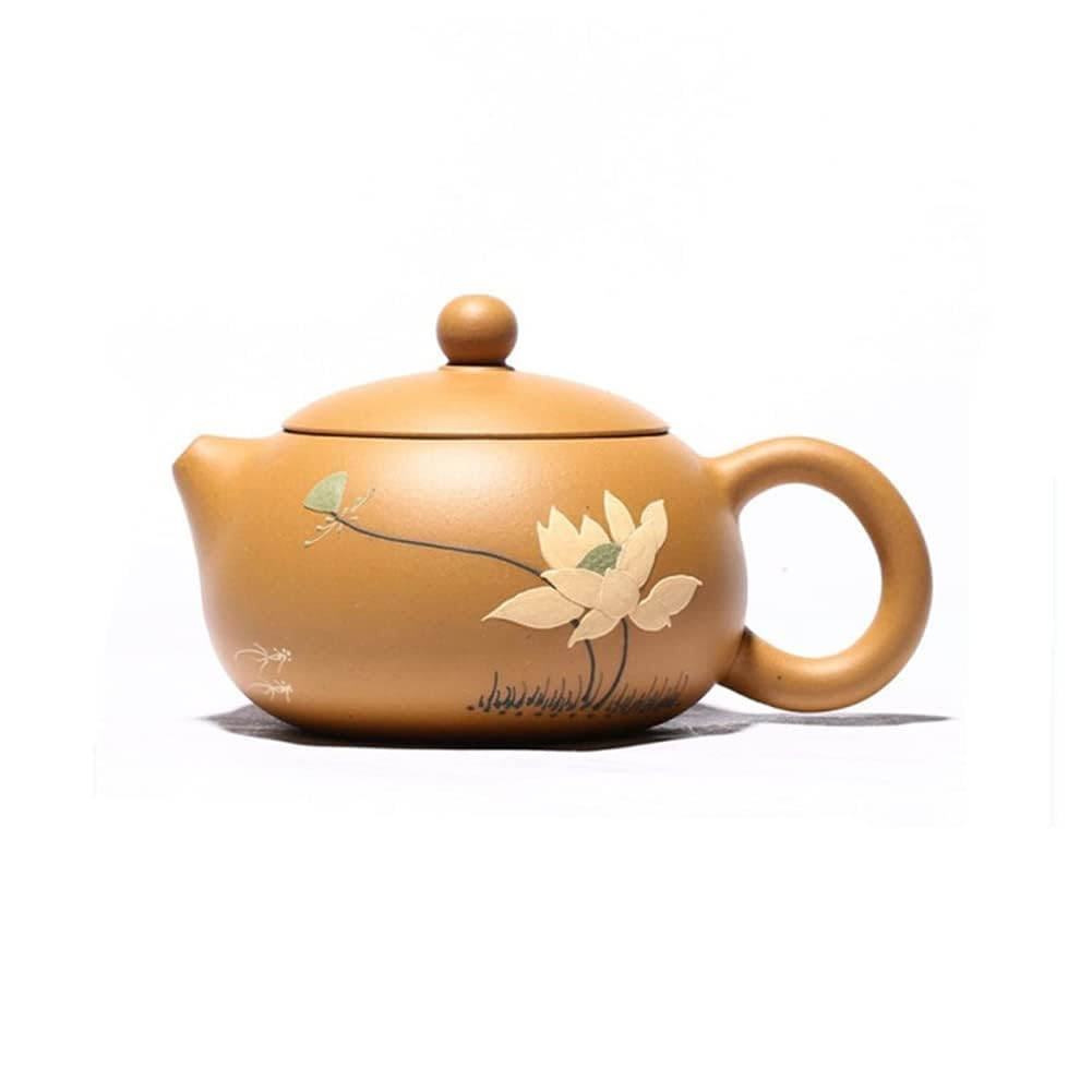 Set da tè Cinese Gongfu, teiera Portatile da 330 ml, teiere Viola, Sezione Minerale Grezzo, Fango Xishi, teiera, bollitore per la casa con Loto