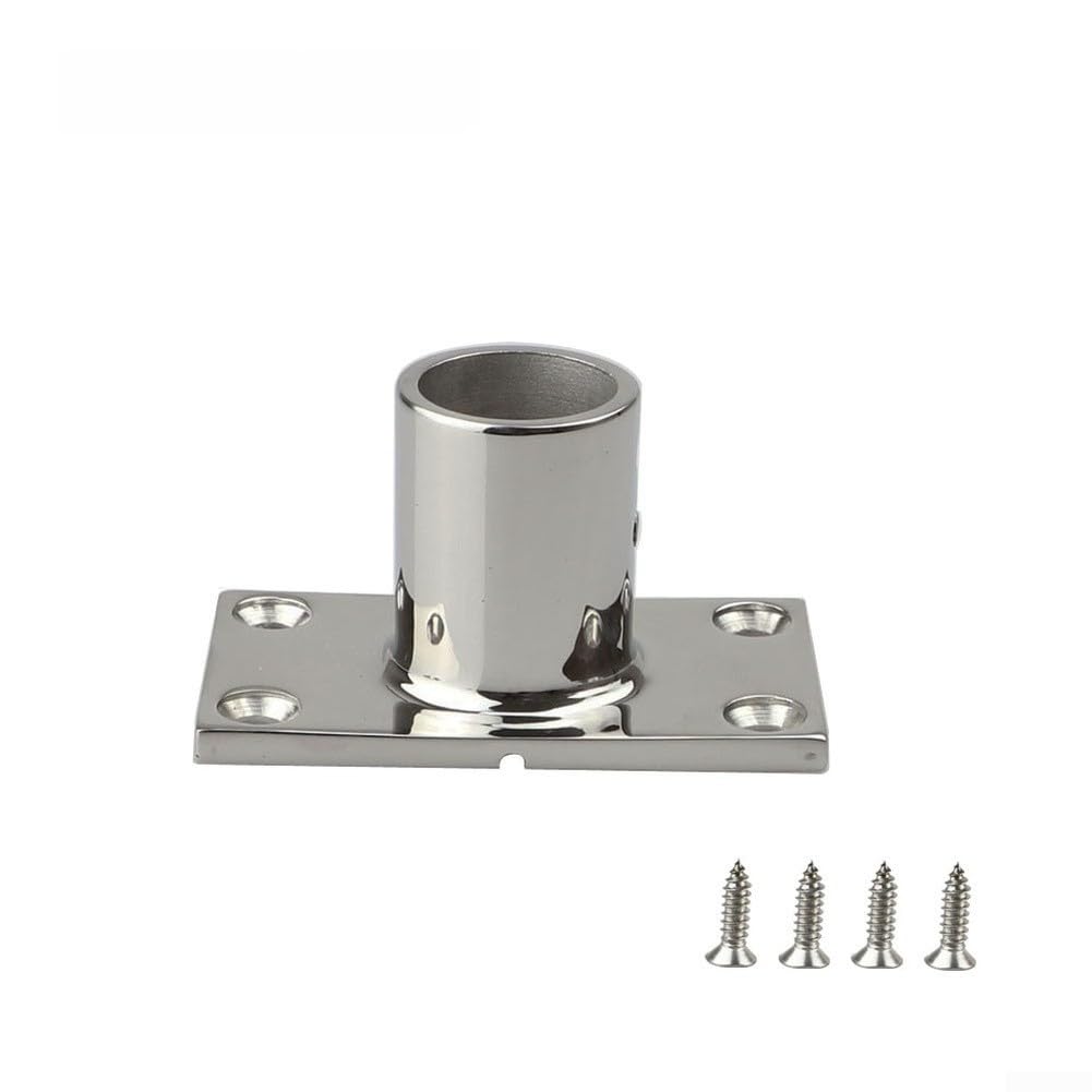 Marine Handrail Base 316 Stainless Steel, Boat Grab Rail Mount 22mm 25mm Tube, Yacht Deck Fitting Rectangular Socket,for Sailboat Hardware Guard,and Pipe Support(22mm)