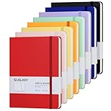 SUQJOY Lined Journal Notebooks for Writing, 100 GSM Thick Paper, 8 Pack Hardcover Notebooks, A5 College Ruled Notebook, Journaling Notebook for School/Travel/Office (Assorted Color- 8 Pack)