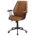 DICTAC Chaise de Bureau Ergonomique Cuir Fauteuil de Bureau, Industriel Chaise de Bureau à roulettes, Retro Hauteur Réglable et Dossier Inclinable Siege Bureau, Marron