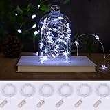 ZELUXDOT 6 Packs 6.6ft 20 LEDs Star Fairy Lights Battery Operated,Mini Star String Lights,Waterproof Twinkle Starry Light for DIY Bottle Table Christmas Ramadan Wedding Halloween Decor,Cool White