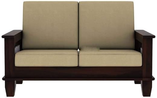 Porash Furniture Solid Sheesham Wood Sofa Set 2 Seater Home Furniture Living Room Wooden Furniture Set for Office Without Pillow...