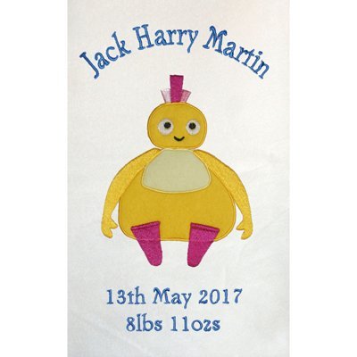 Twirlywoos Chickedy Personalised Super Soft Fleece Baby Blanket (White)