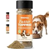 MOSA Futtertopping für wählerische Hunde (Huhn) – Natürliche Fresshilfe & Geschmacks-Booster Pulver – 100% Huhn ohne Getreide – Zum Aufwerten von Trocken- & Nassfutter – Made in Germany