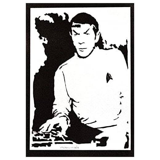 moreno-mata Spock Leonard Nimoy Autentico Graffiti Hecho a Mano Handmade Poster Series TV Star Trek Laminas Decorativas Pared Cuadros Decoracion Salon Modernos Regalos Originales para Hombre y Mujer