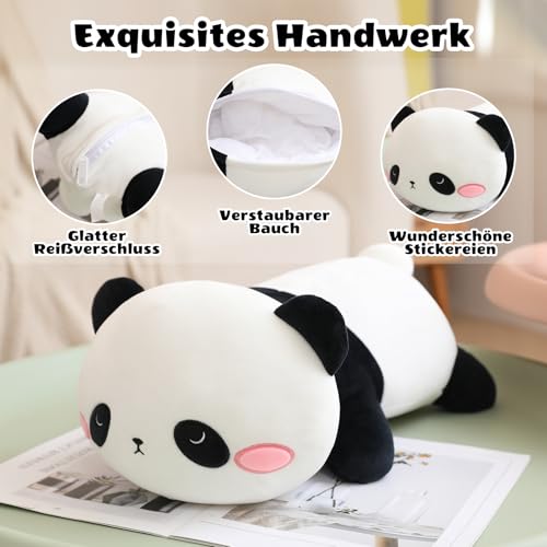 SQEQE Panda Plushies Stuffed Animals with 4 Babies, Cute Panda Plush Pillow Soft Toy Birthday Gifts for Girls Boys
