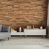 SIBERIAN HERITAGE Shiplap Boards for Wall | Slat Wall Paneling | 12 Reclaimed Wood Planks Two-Layer (32 x 4 x 0.3 Inch) - 10.7 Sq Ft in 1 Box - Natural Brown | DIY (Nailed & Glued)