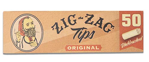 Zig-Zag Unbleached Filter Tips Original Size (50 Count (Pack Of 5) Rolling Papers Sold Separately #TOP1
