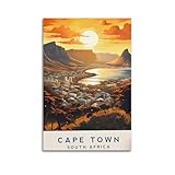 Kapstadt, Südafrika, Vintage-Reise-Poster, Bild, Druck, 