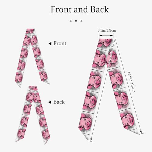 Funny Pink Pig Face Prints Women's Fashion Scarf - Head Hair Accessories Versatile Scarf for Women Valentine's Day and Mother's Day2