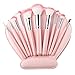 Makeup Brushes, USpicy Professional 10 Pieces Makeup Brush Set with Seashell Shaped PU Leather Case (Soft Synthetic Fiber for Uniform Application of Blush, Creams, Liquids, Contouring & Powders)-Pink