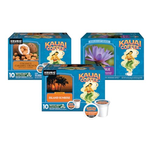 Kauai Coffee K-Cup Pods (Coconut Caramel Crunch, Garden Isle Medium