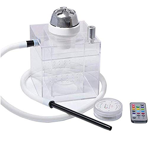 Mr. Hao Shisha Shisha Set, Oriental Shisha Chicha Kit mit Kohle Clamp + 1 Schlauch + Fernbedienung mit Licht,