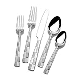 International Silver Checkered Frost Stainless Steel Flatware, 20-Piece Set, Service for 4