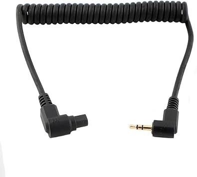 2.5mm to C3 Camera Shutter Release Cable Remote Control Cord Speedlight Flash Trigger Connect Spring Coiled Wire Cord for Canon EOS 7D 7D Mark II 6D 6D Mark II 5D 5DS 5D 5DS 5D
