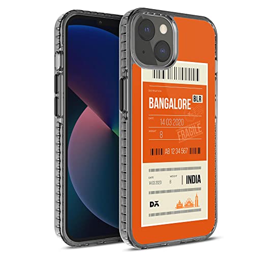 Image of DailyObjects Case for iPhone 13 Compatible with Mag-Safe Wireless Charging, Stride 2.0 Bangalore City Tag Slim Shockproof Back Cover with Inner Magnetic Ring
