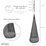 MAMOI® Capullo de Terciopelo - Wiszący aksamitny fotel wewnętrzny z miękką poduszką, eleganckie siedzisko z uchwytem, aksamit premium, trwała konstrukcja z elementami do zawieszania