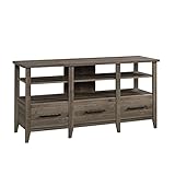 Sauder Summit Station Credenza TV Stand with Storage, for TVs up to 60', Pebble Pine Finish