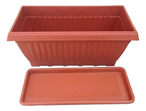 Green Live 20inch Rectangular Plastic Planter with Tray (Pack of 3) (B09669Z85G) Amazon Price History, Amazon Price Tracker