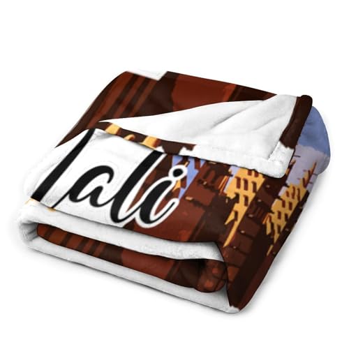 Couverture douce et pelucheuse paysage urbain Mali pour lit et canapé - 4