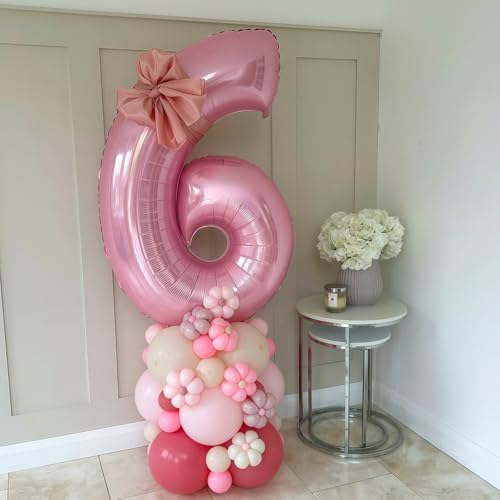 Image of Pastel Pink 8 Balloon Number,40 Inch Light Pink 8 Balloons Large Helium Foil Mylar Number 8 Balloon for Birthday Party Anniversary Decorations