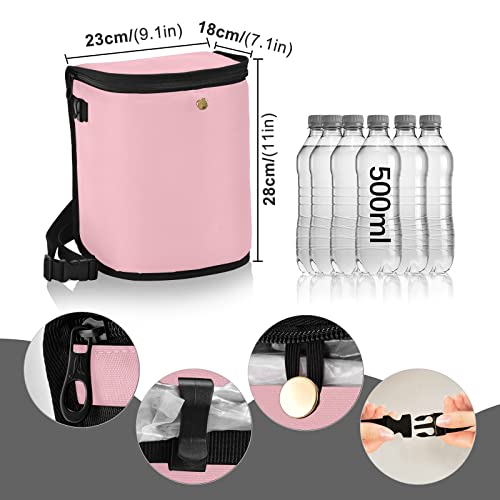 Image of Wudan Small Car Trash Can Pink Accessories for Garbage Storage Organizer with Lid Waterproof Portable Auto and Truck Interior Seat Bin