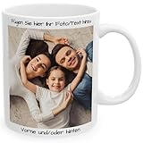 Individuelle Tasse mit Bild oder Text Ihrer Uploads, personalisierte Tasse, mikrowellen  und spülmaschinenfest, Keramikbecher, 325 ml