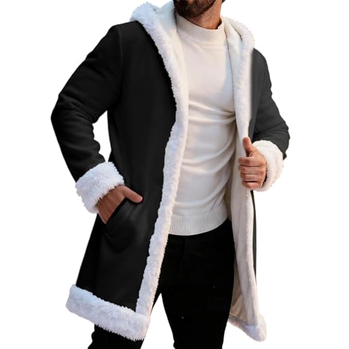 Generisch Chaqueta de punto de invierno con cálido calor de vacaciones con forro polar para mayor comodidad, estilo al aire libre, ideal para la temporada festiva y el día a día, Negro , M