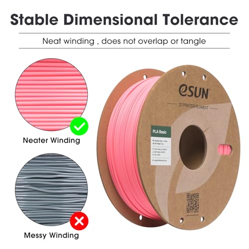 Image of eSUN PLA Basic Filament 1.75mm, 3D Printer Filament High Speed PLA for Fast Printing, 1KG Spool (2.2 LBS) 3D Printing Filament for High Speed 3D Printers, Barbie Pink