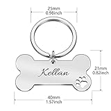 Personalisiert Hundemarke Knochen Haustier ID Tag Pet Tags mit Pfoten aus Edelstahl mit Gravur für sehr kleine Hunde und Katzen oder Welpen Adressanhänger inkl. Schlüsselring | beidseitig GRAVIERT