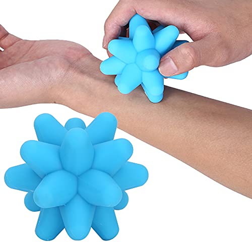 Diohce Spiky Massage Balls, 2 Colors Acupoint Physical Massage Balls, Perfect for Foot Massage, Deep Tissue Massage, Trigger Point (Blue)