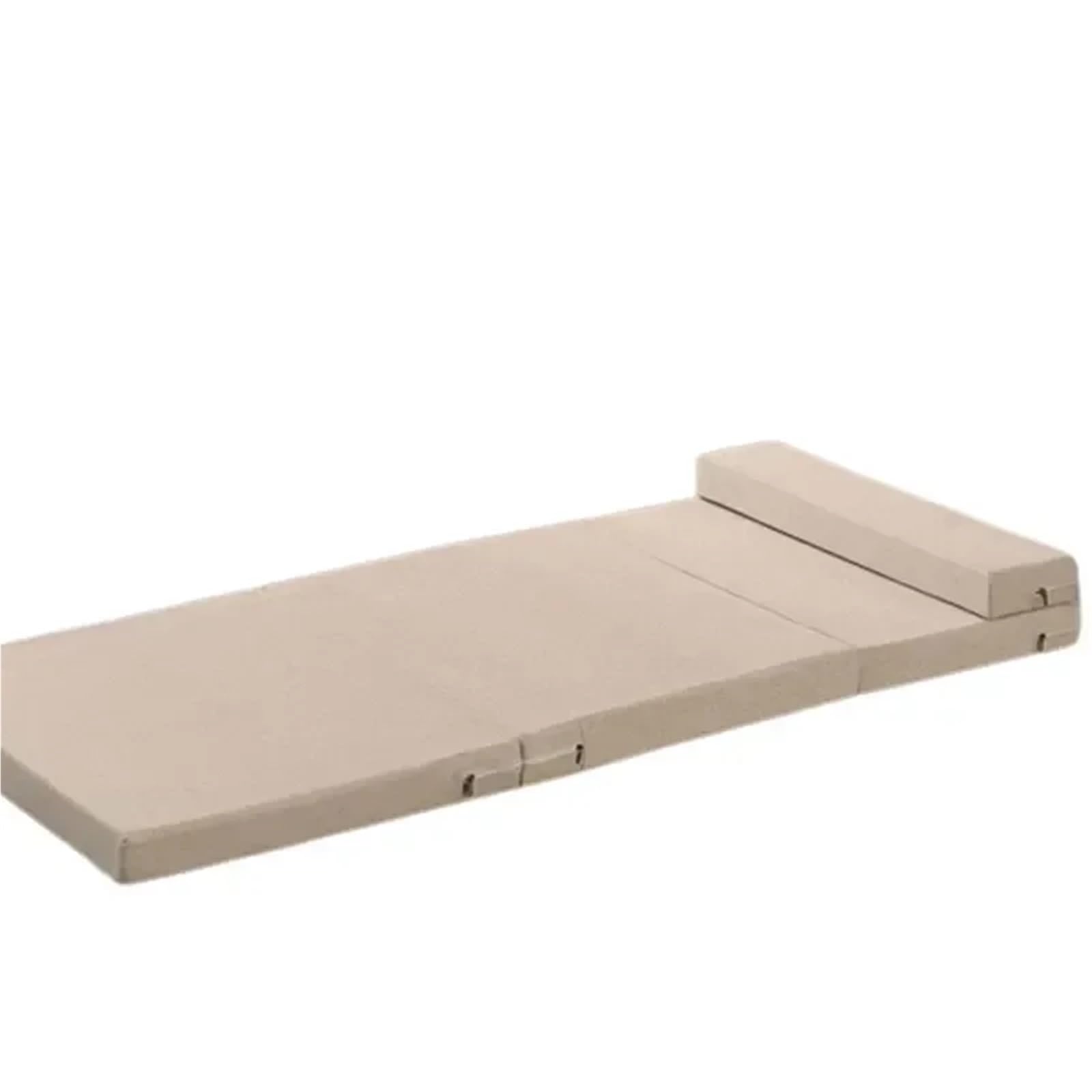 Colchones individuales plegables portátiles de espuma viscoelástica para yoga y dormir en el suelo, tapetes suaves para descansos de oficina, dormitorios, color beige, 100 x 200 x 8 cm