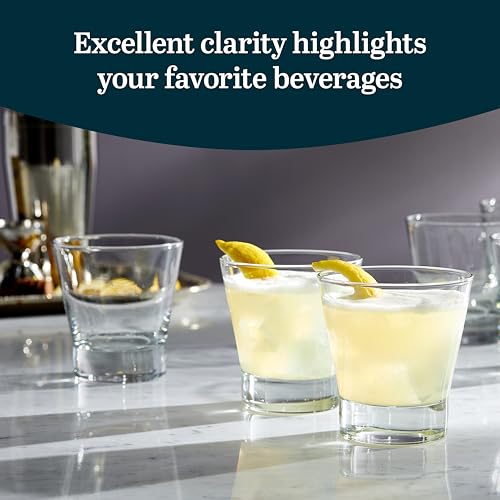 Image of Libbey Bar Essentials Double Old Fashioned Glasses,10.5oz, Clear Drinking Glasses Set of 6, Modern Rocks Glass Set for Special and Everyday Use