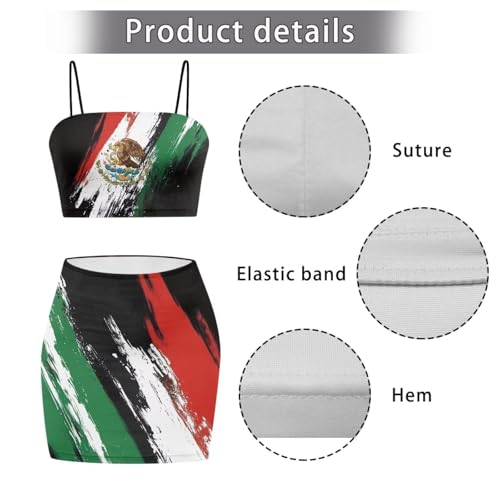 Image of 2025 Sexy Spaghetti Strap Crop Tops and Bodycon Skirt Casual 2 Piece Set S-4XL
