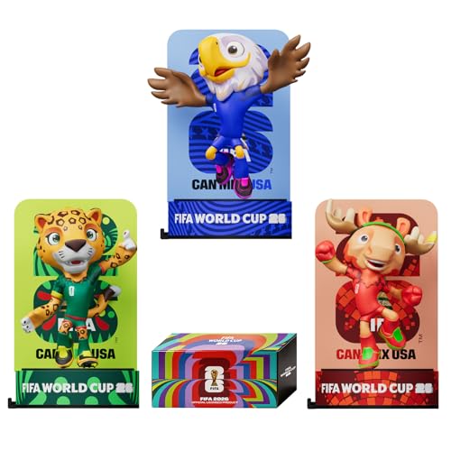 DICEKOO FIFA 2026 World Cup Mascot Set 3 Inch (Maple, Zayu, Clutch) | Cheerful Style | Officially Licensed | Collectible Figures, Gift Idea for Fans & Collectors, Sports Merchandise for Enthusiasts