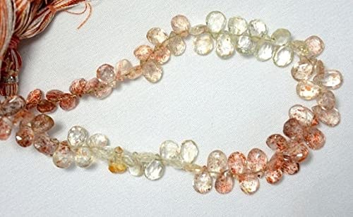 Pierre de soleil facettée en poire pour confectionner des bijoux bohèmes