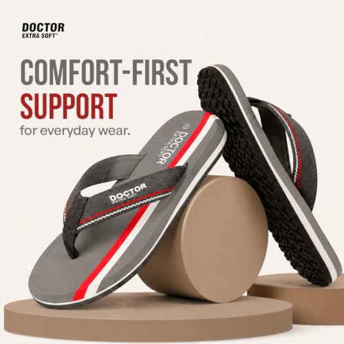 Image of DOCTOR EXTRA SOFT Slipper for Men's | Diabetic & Orthopedic | Lightweight & Comfortable | Soft, Durable & Skid Resistant | Flip-Flop & Slippers for Men's & Boy's D-33