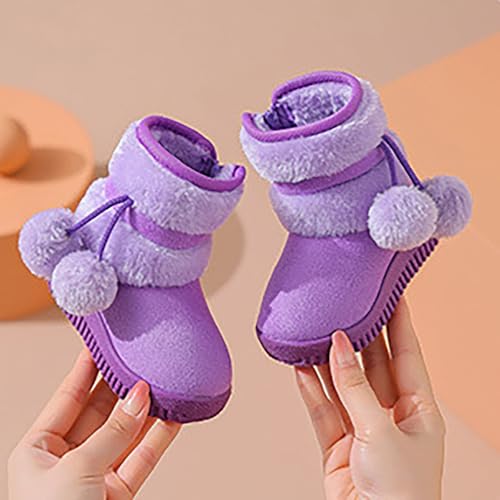 Boys Girls Wnter Snow Boots Faux Fur Lining Anti-Slip Winter Boots Outdoor Comfort Warm Ankle Booties Warm Shoes2