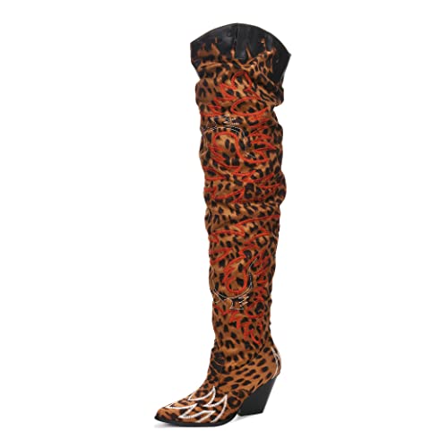 Cape Robbin Womens Western Thigh High Over The Knee Cowboy Cowgirl Boots - Chunky Block Heel Fashion Boots for Women KELSEY-21 product thumbnail 17