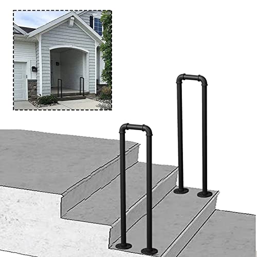 Rampe d'escalier en fer forgé résistant au gel pour marche extérieure sécurisée