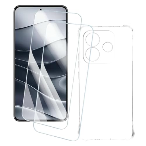 OAGELIM 2�Z�b�g �X�N���[���v���e�N�^�[ + �P�[�X Xiaomi Redmi Note 14 5G India (6.67 �C���`) �Ƃ̌݊������� �A�[�e�B�X�e�B�b�N�J�X�^���v�����g�J�o�[�Ƌ����K���X�t�B���� �X�N���b�`�h�~ (����)