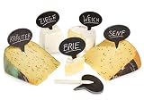 Sänger Käse Markierer Set 6 teiliges Buffet Schilder Set für mehrere Personen aus Schiefer, Schieferschilder, rustikal, Alltag, besonderes Dinner, Raklett, Festmahl, Grill, Frühstück Kreidemarker