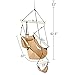 ONCLOUD Upgraded Unique Hammock Hanging Sky Chair, Air Deluxe Swing Seat with Rope Through The Bars Safer Relax with Fuller Pillow and Drink Holder Solid Wood Indoor/Outdoor Patio Yard 250LBS