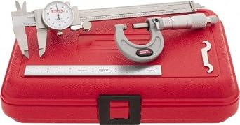 SPI 13-096-3 Machinist Measurement Set 0-6" Dial Caliper, 0-1" Micrometer & 6" Ruler