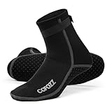 COPOZZ 3mm Tauchsocken Neoprensocken für Erwachsene Damen Herren, Dicke Tauchsocken Wassersport Schwimmen Socken für Schwimmen, Schnorcheln, Segeln, Surfen Wassersport, schwarz, XL