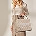 Chinllo Tote Bag for Women Laptop Quilted Chains Satchel Purse and Handbags with Shoulder Strap (E.Pink-L)